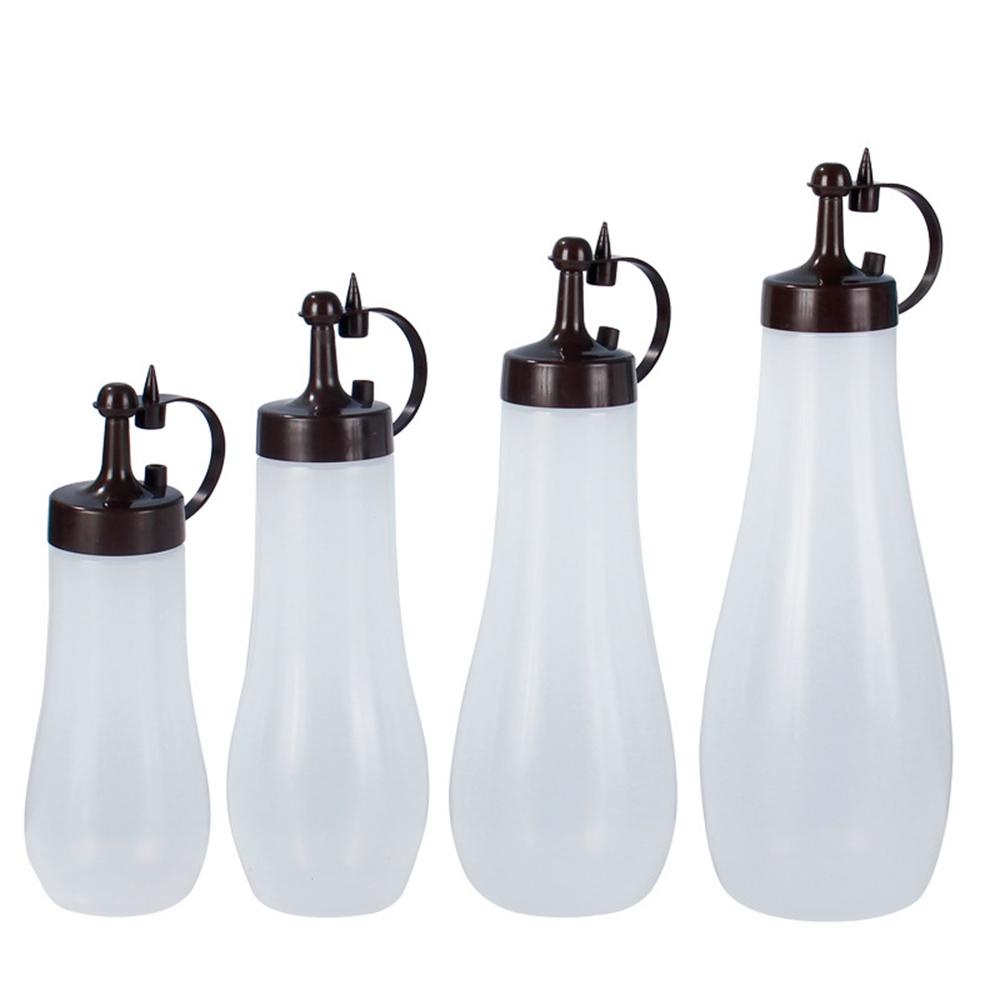 HARRIETT Set 1 / 3 Bình Bóp Đựng Sốt / Mù Tạt Bằng PE Chống Rò Rỉ Có Nắp Đậy