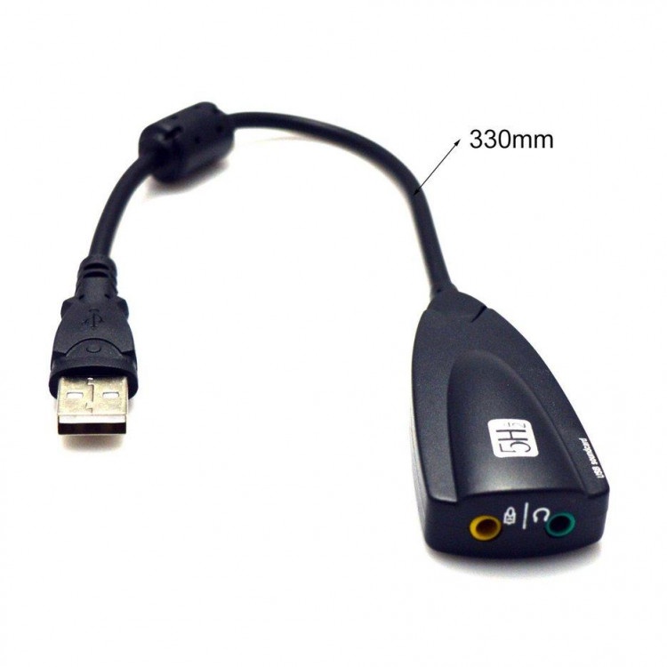 USB Sound card cao cấp 5Hv2 7.1 - Dây chia MIc và Loa từ cổng USB Hàng chính hãng