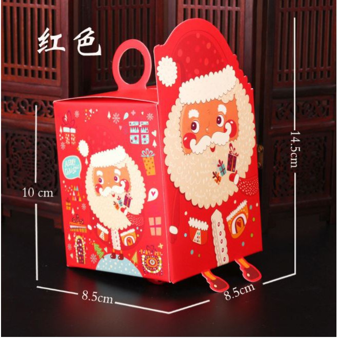 Set 5c HỘP QUÀ GIÁNG SINH MẪU BÀN CHÂN NHỎ, HỘP QUÀ NOEL TRANG TRÍ GÓI QUÀ, PHỤ KIỆN