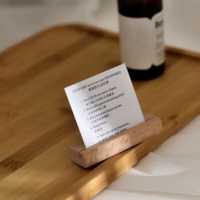 Đế gỗ gắn ghi chú để bàn đơn giản thanh lịch