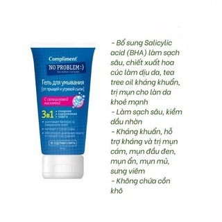 Gel sữa rửa mặt Compliment No Problem giảm mụn
