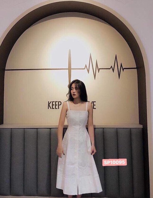 Đầm trắng 2 dây