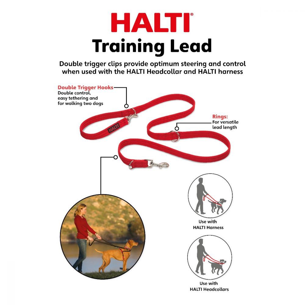 Dây dắt đa năng cho thú cưng HALTI  TRAINING LEAD (RED)(LARGE) 25 mm x 200 cm