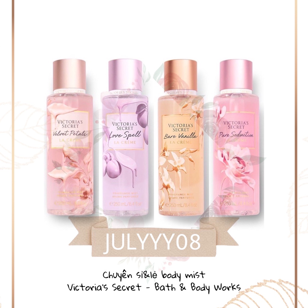 Xịt Thơm  Toàn Thân Victoria’s Secret La Creamy Fragrance Mist (250ml) +jɥȽÿ08+