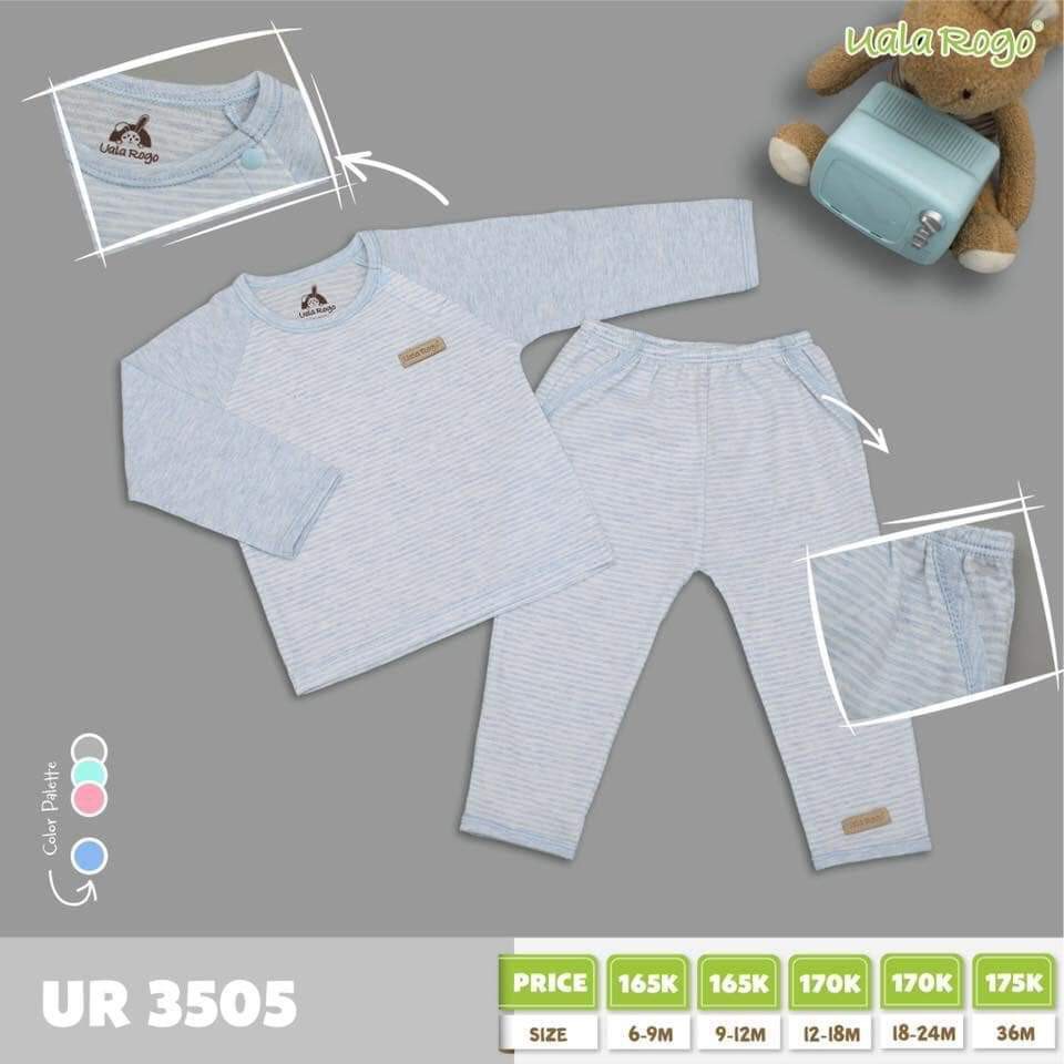 Bộ quần áo dài tay cotton Ualarogo cao cấp UR3505 họa tiết kẻ nhỏ