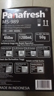 Máy xay sinh tố Panafresh MS 989