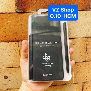 Chính hãng nguyên hộp-Bao da Flip Cover with pen cho Samsung Galaxy Z Fold3/ Z Fold 3 5G đen chính hãng Samsung