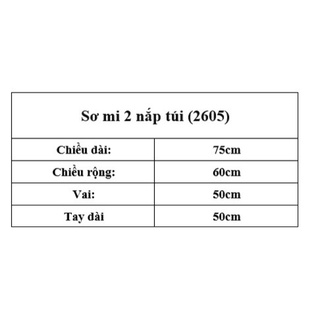 Áo Sơ mi 2 nắp túi (2605) (Ảnh/Video tự chụp)
