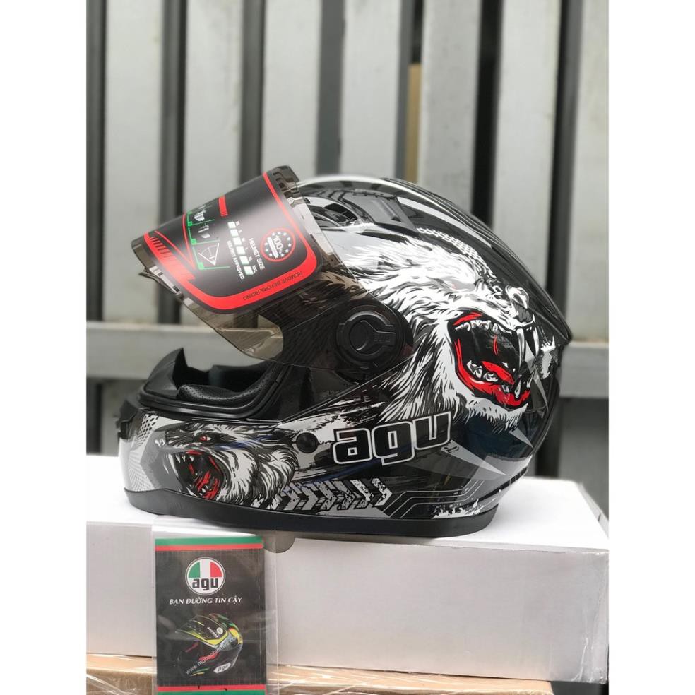 Mũ Bảo Hiểm Agu Tem Sói Tặng Sừng Và Đuôi Gió - ASA HELMETS