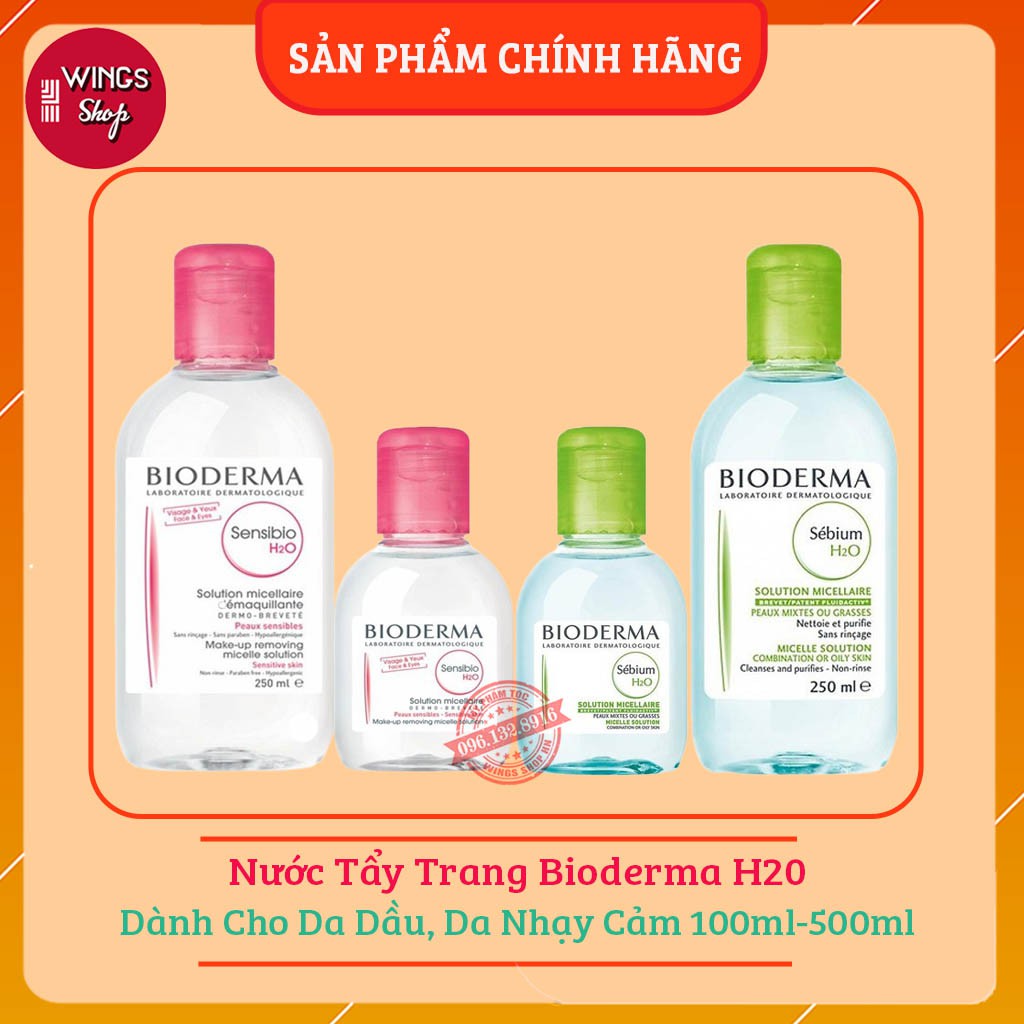 Nước Tẩy Trang Bioderma H20 Dành Cho Da Dầu, Da Nhạy Cảm 100ml-500ml | Hàng Chính Hãng | BigBuy360 - bigbuy360.vn