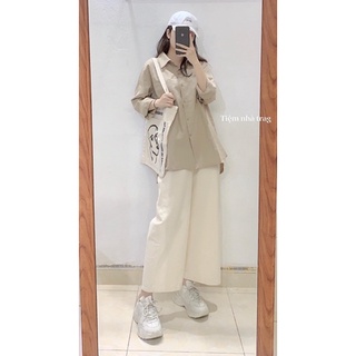 Sơ mi dáng rộng chất thô mềm