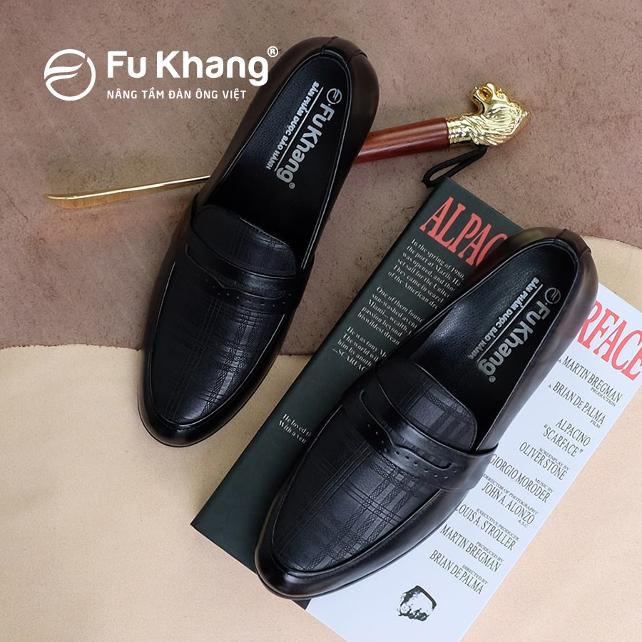 [Mã MABRHV155 giảm 15% đơn 250K] Giày Lười Nam da bò cao cấp đế cao su cực êm cực bền chính hãng Fu Khang - GL01200D