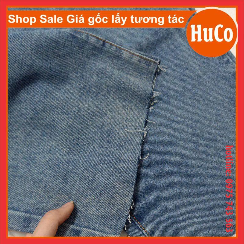 [ẢNH THẬT] Quần jeans nữ, quần bò xanh ống rộng rách gấu lưng cạp cao freesize chuẩn ảnh