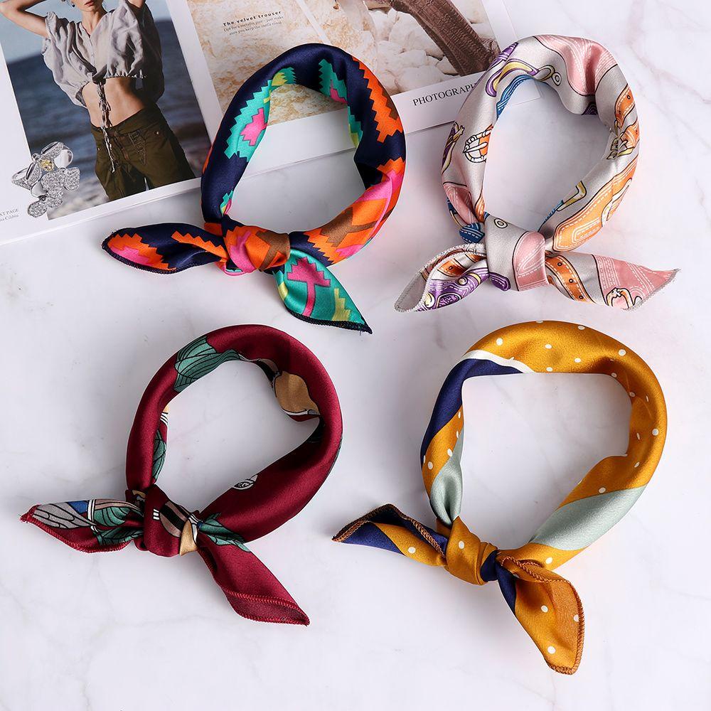 BORAG Khăn Choàng Cổ Hình Vuông Cỡ Nhỏ Phong Cách Vintage Thời Trang Cho Nữ