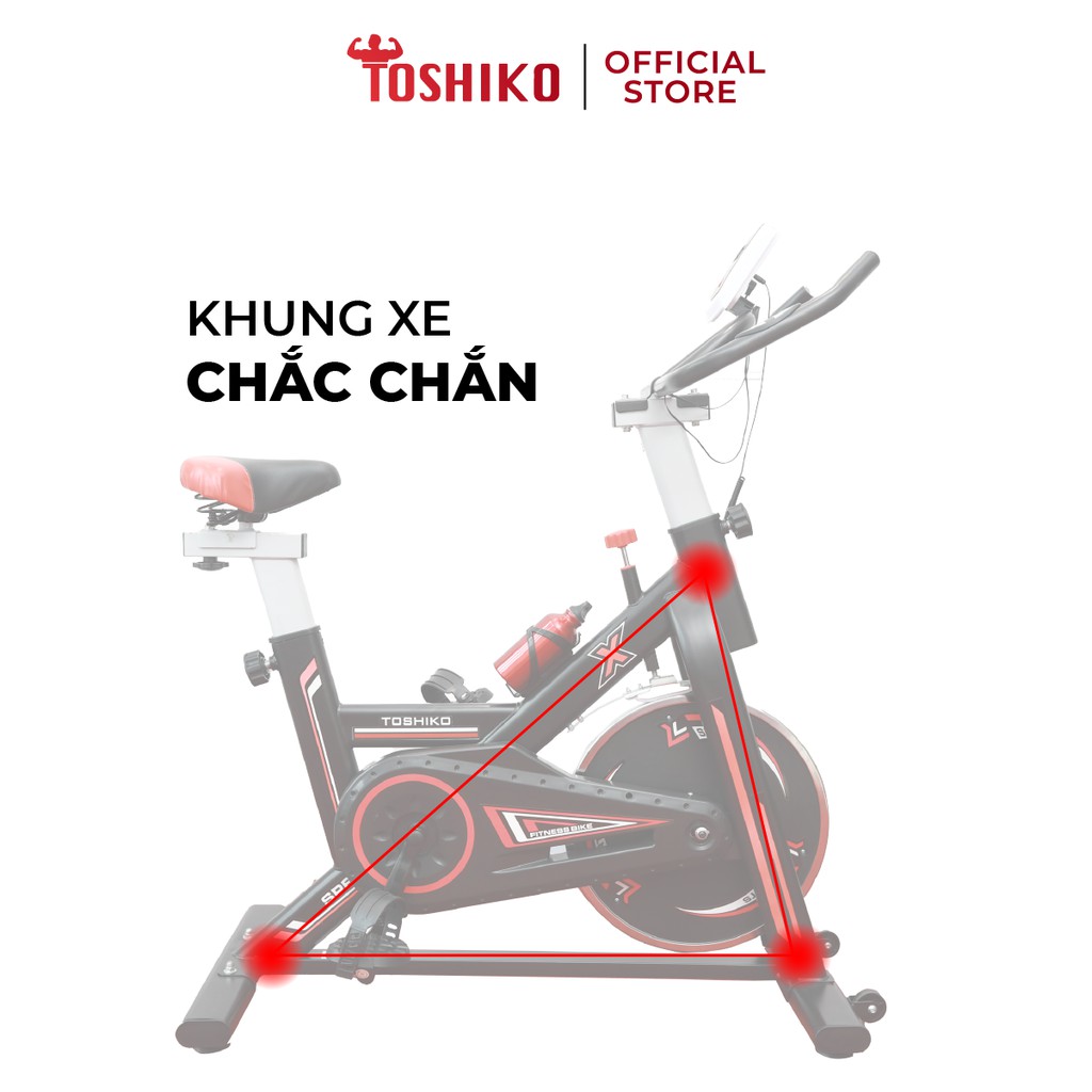 Xe đạp tập thể dục thể thao, gym, fitness tại nhà Toshiko X8 bảo hành 3 năm giúp tăng cơ giảm mỡ hiệu quả