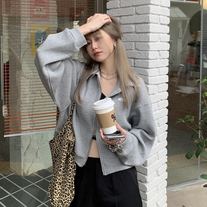 Áo Khoác Dáng Croptop Khóa 2 Đầu M880-1-Teen 888