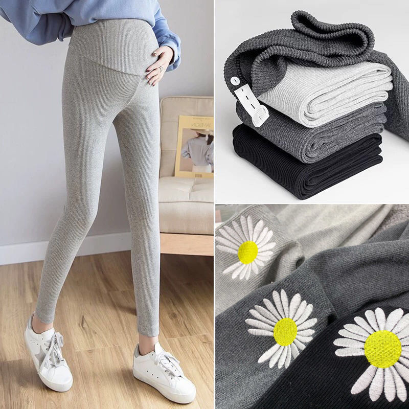 Quần Legging Thêu Họa Tiết Hoa Dành Cho Phụ Nữ Mang Thai