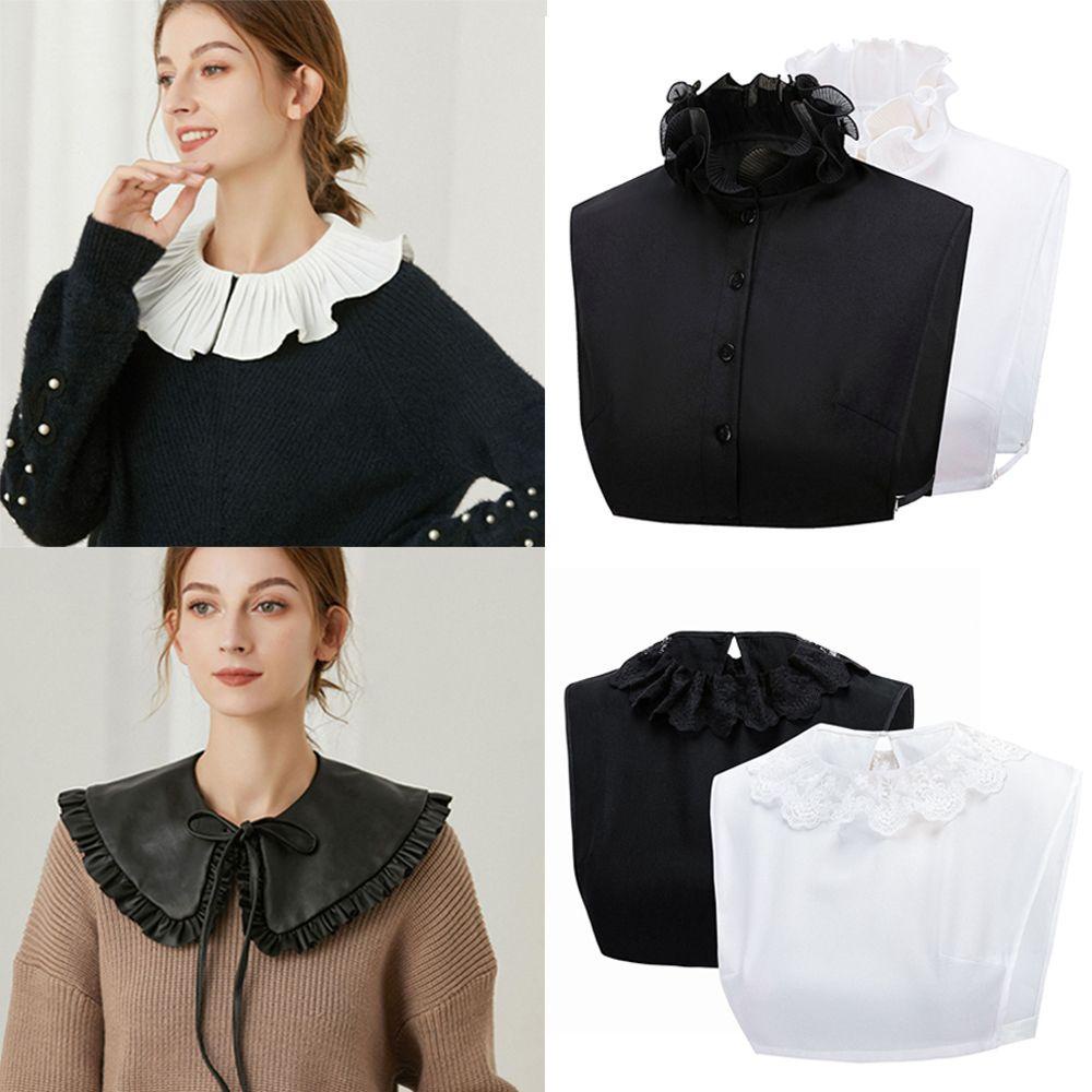 Cổ Áo Rời Cổ Bẻ Phối Ren Hoa Phong Cách Vintage