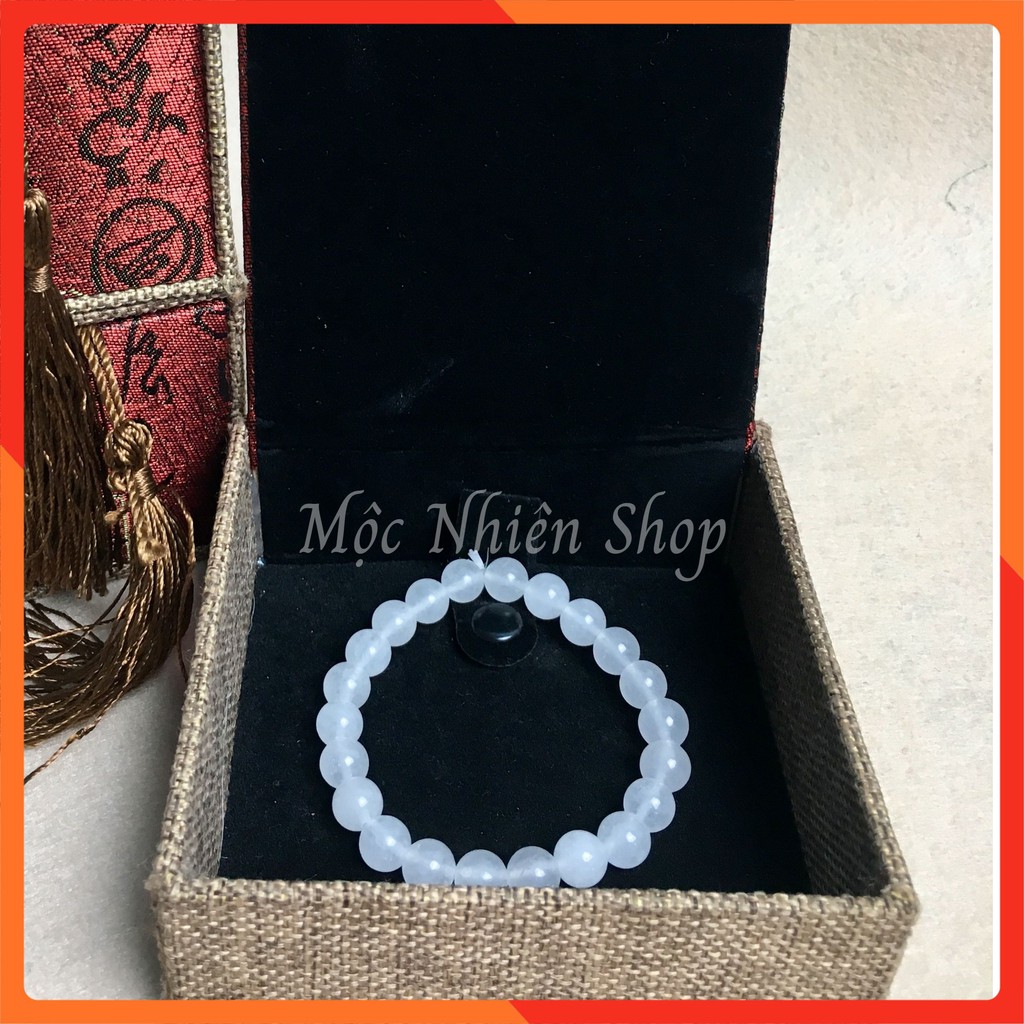 Vòng tay mã não trắng - size 8mm | BigBuy360 - bigbuy360.vn