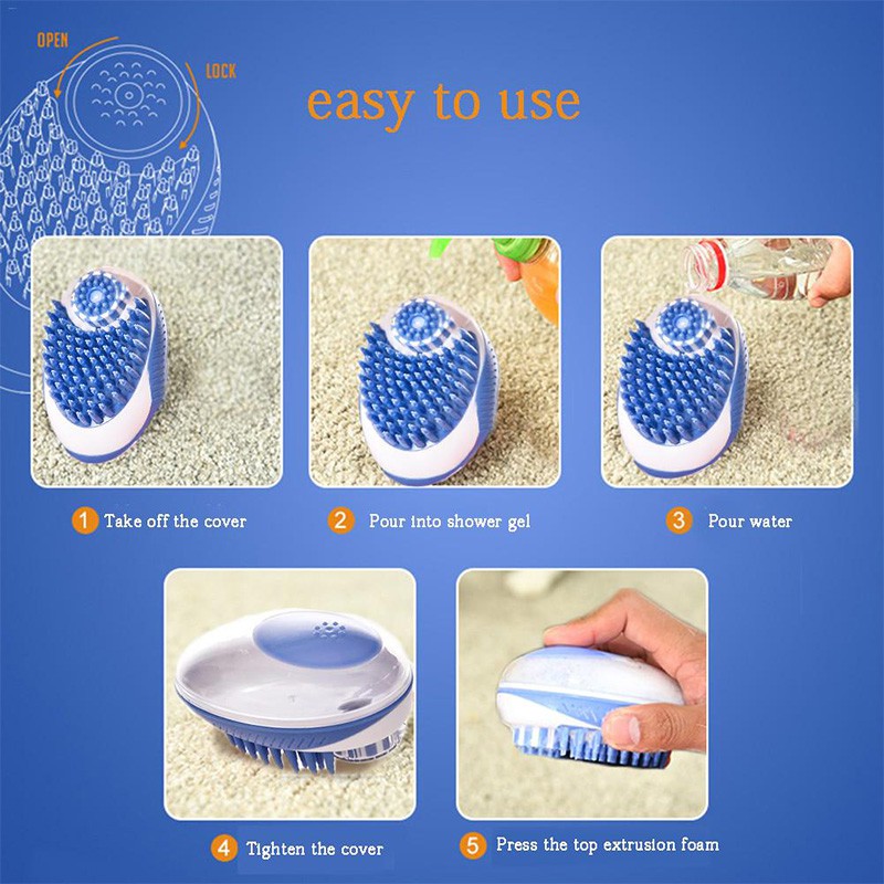 Bàn chải silicon mát xa chải lông cho thú cưng