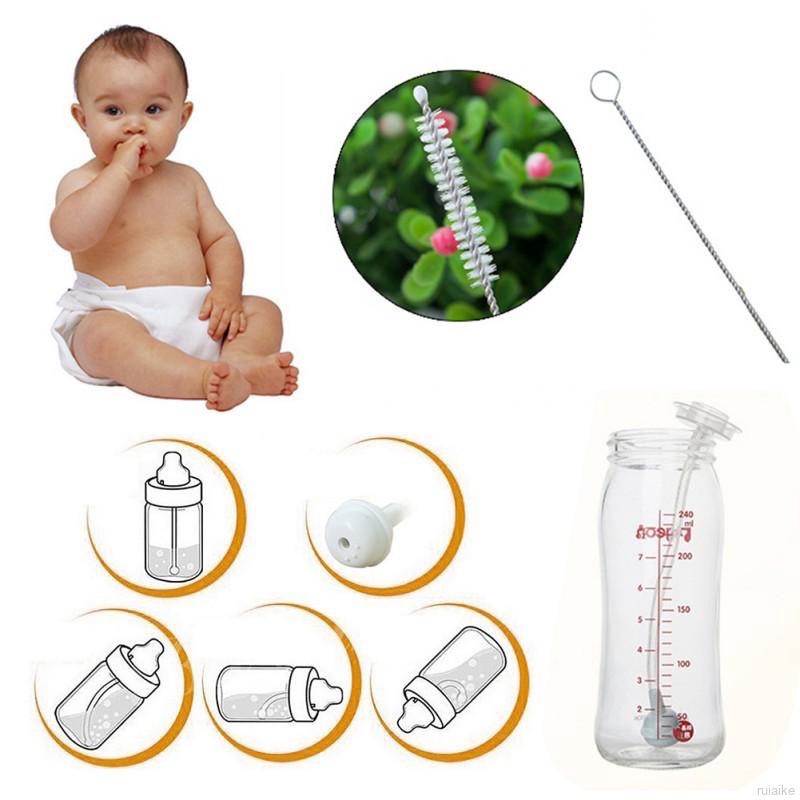 Set 2 cọ mini cọ rửa núm ti, ống hút, đầu núm bình uống nước cho bé