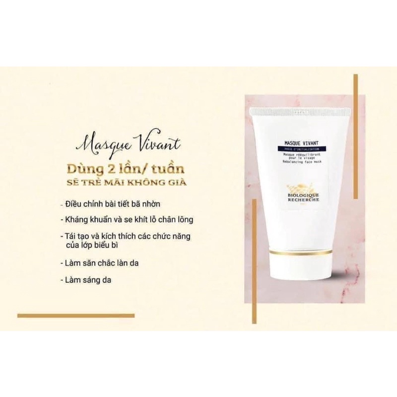 ✅   Mặt Nạ Điều Tiết Dầu, Thanh Lọc Và Làm Sáng Da Biologique Recherche Masque Vivant 100ml