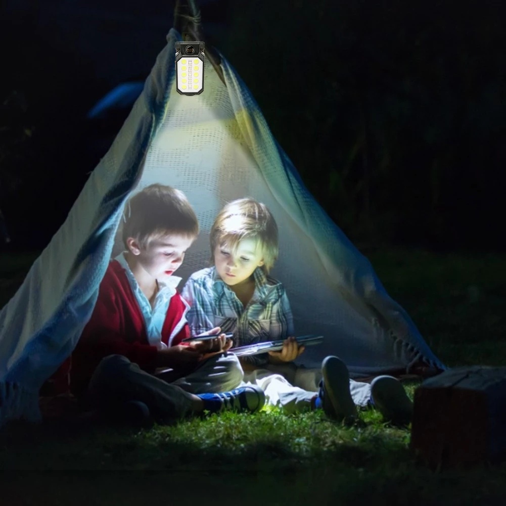 Đèn Pin LED COB Sạc USB Chống Nước Thiết Kế Hình Lồng Đèn Hít Nam Châm Điều Chỉnh Được