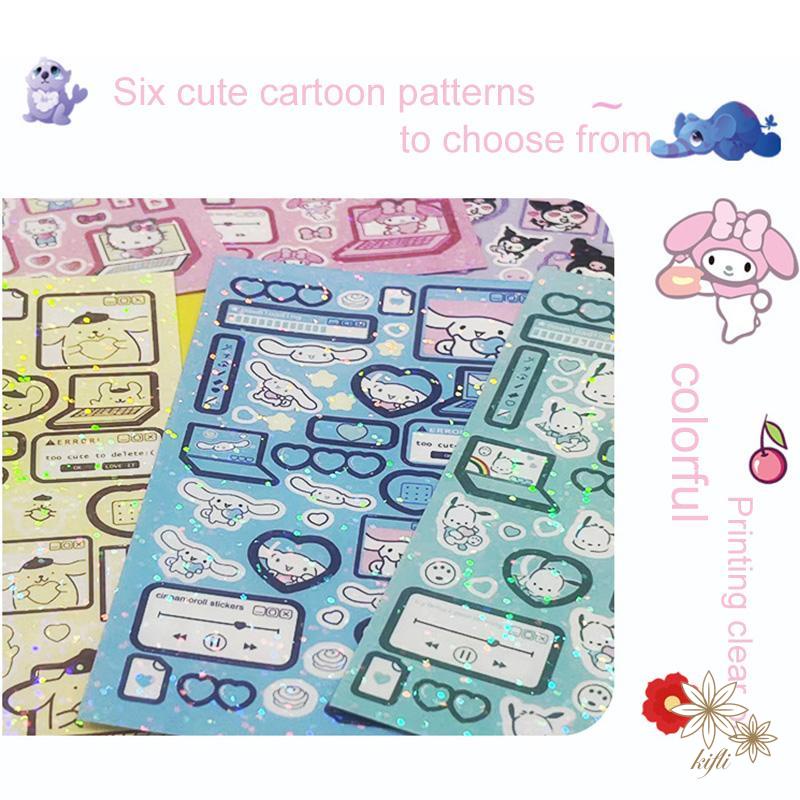 【kifli】SANRIO Steve Hình Dán Lấp Lánh Trang Trí Sổ Tay Kuromi Tạp Chí