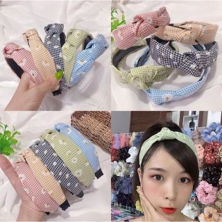 Bờm tóc vải mềm bờm hoa cúc thời trang hàn (kho sỉ lẻ)