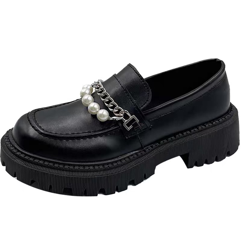 Giày da oxford hai quai đính ngọc