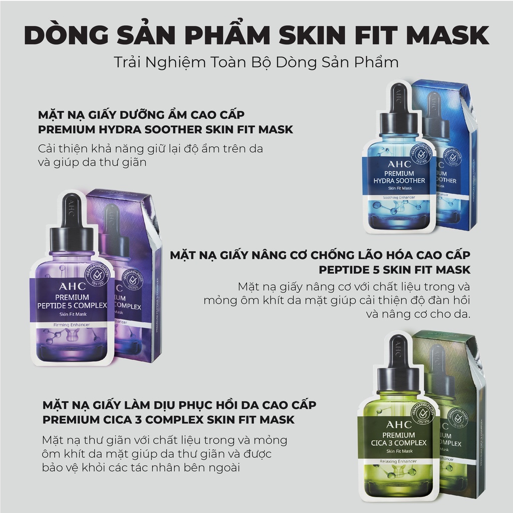 Mặt Nạ Thư Giãn Và Phục Hồi Da AHC Premium CICA 3 Complex Mask (27ml x 5 Miếng)