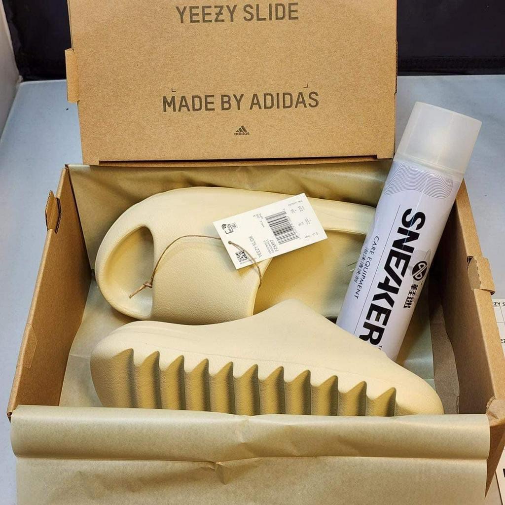 Dép quai ngang nam màu be vàng vân nhám cao 5cm Mẫu mới nhất Hot 2023, Dép das yz slide đế cao su non Form dáng thể thao