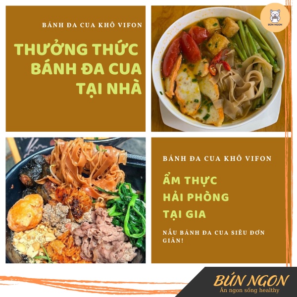 Bánh Đa Cua Hải Phòng, Bánh Đa Đỏ Khô Vifon - Hỏa Tốc - Bún Ngon 300g