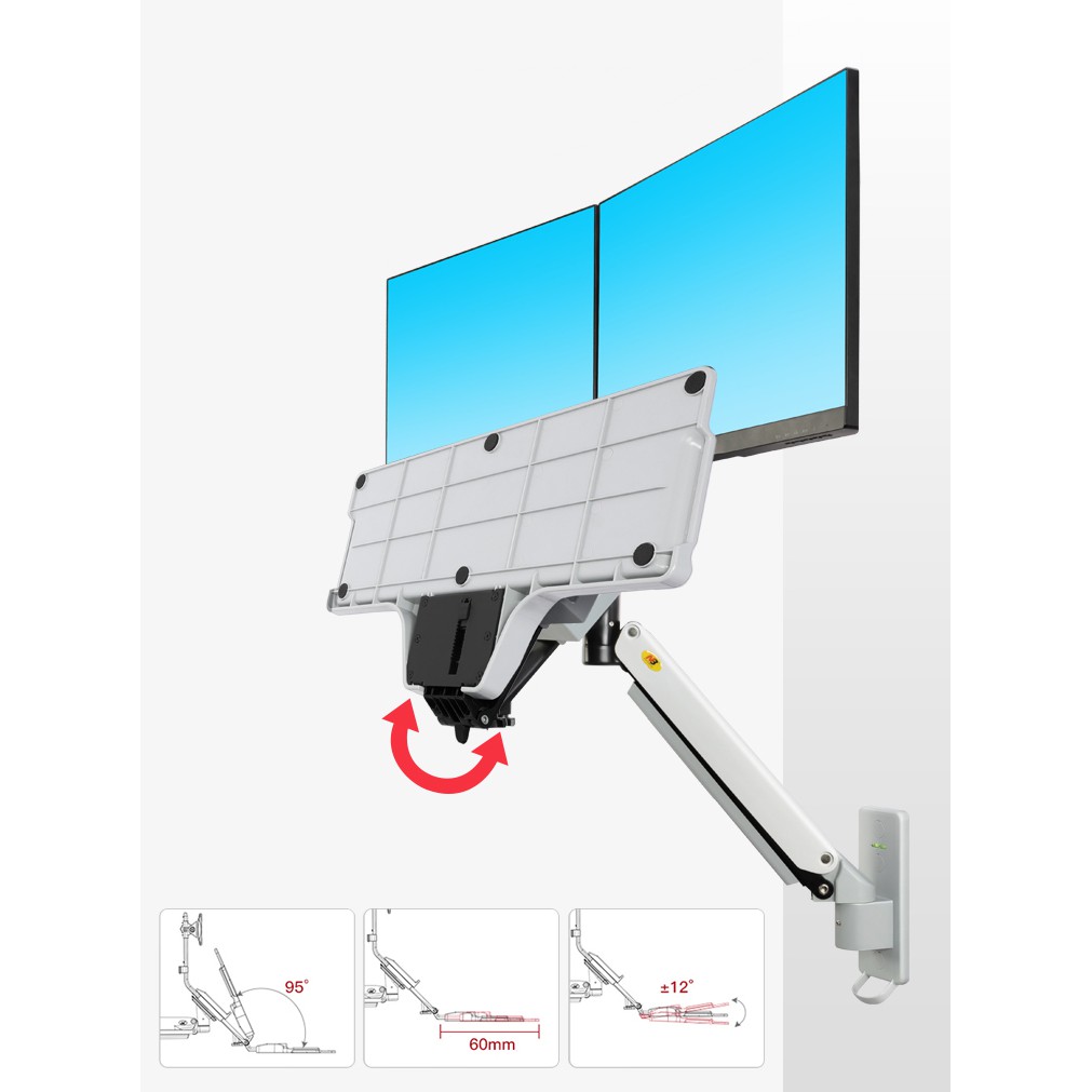 Giá Treo 2 Màn Hình Gắn Tường North Bayou MC27 (22-27inch) | BigBuy360 - bigbuy360.vn