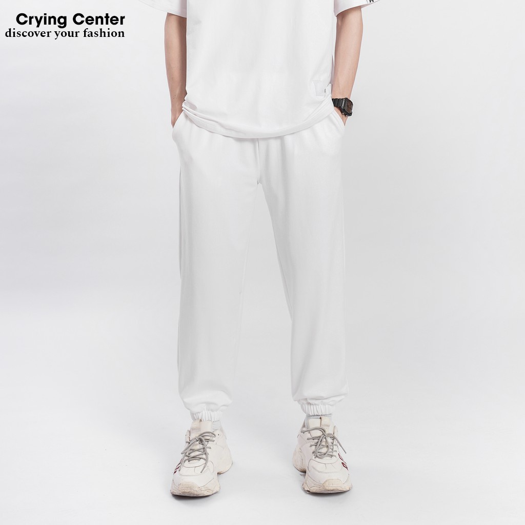 Quần Jogger kaki Crying Center basic 2 màu đen trắng trending 2022(HOT TREND)