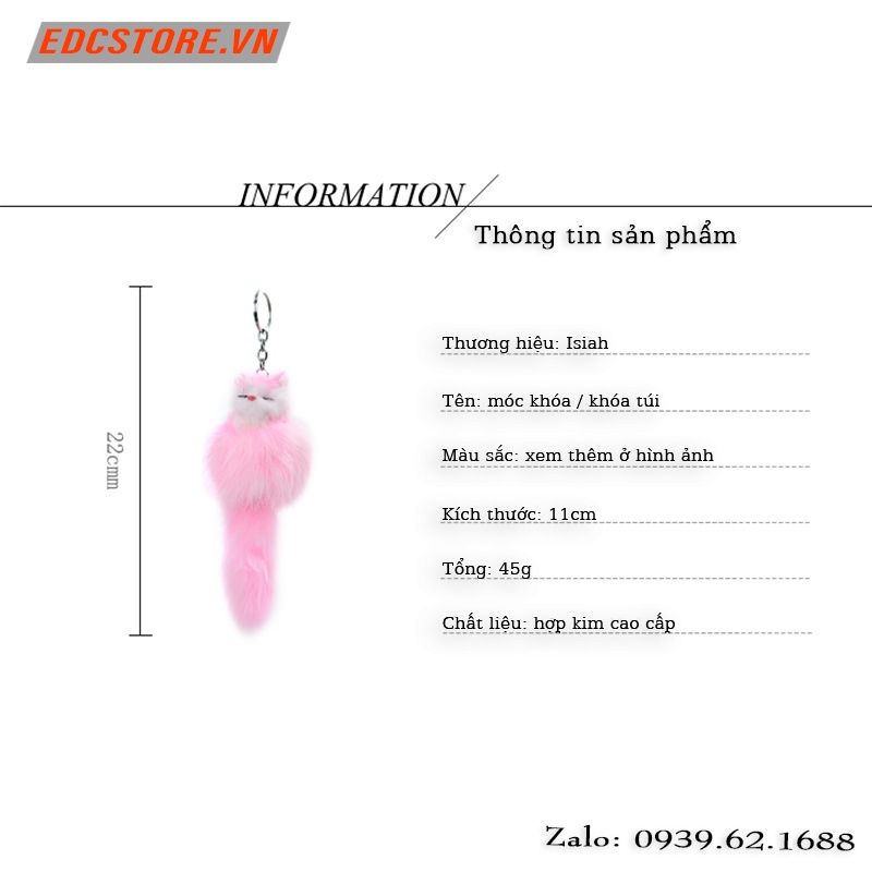 Móc khóa chú cáo siêu đẹp, lông bao mượt thích hợp túi sách và móc khóa ô tô 😎
