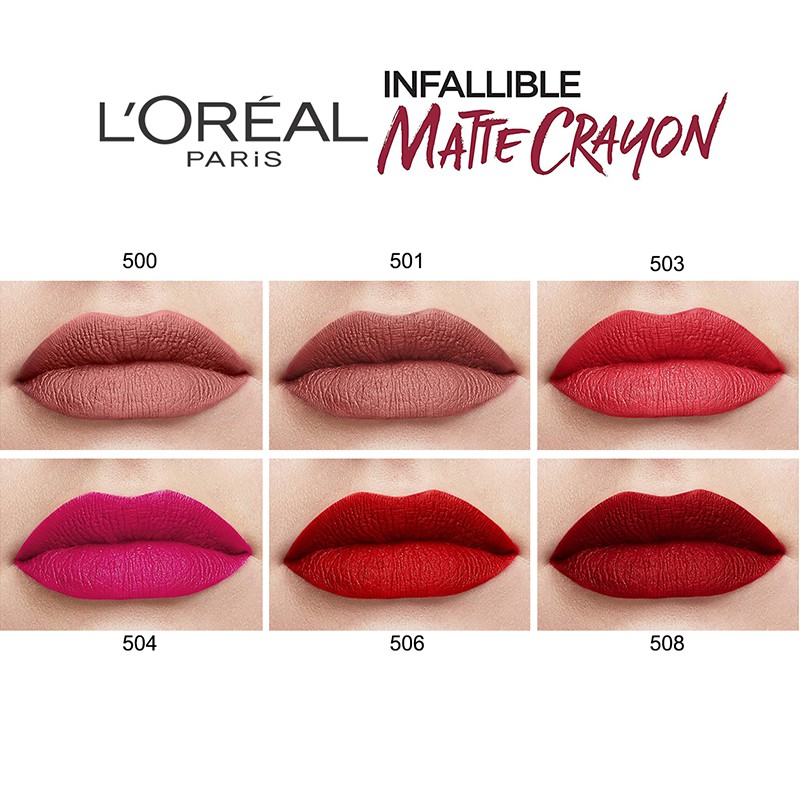 [Chính Hãng] Son Lì Bút Chì L'Oreal Matte Lip Crayon Loreal Paris Lipstick | BigBuy360 - bigbuy360.vn