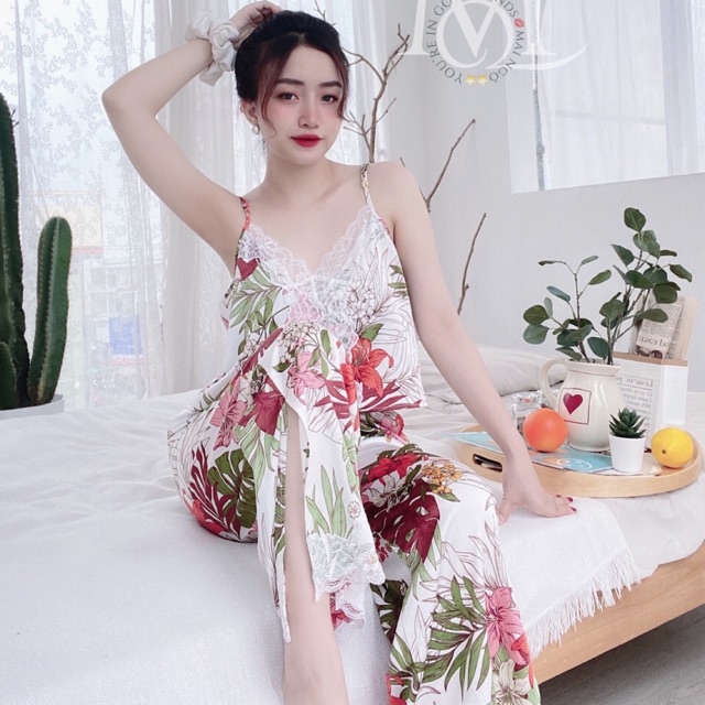 Đồ ngủ phi lụa satin freesize 60kg