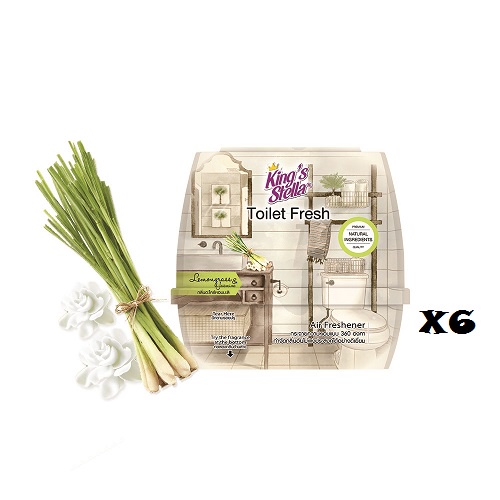 COMBO 6 CÁI -SÁP THƠM KING’S STELLA TOILET FRESH GEL- NHẬP KHẨU 100% THÁI LAN-  HƯƠNG SẢ &amp; HOA NHÀI