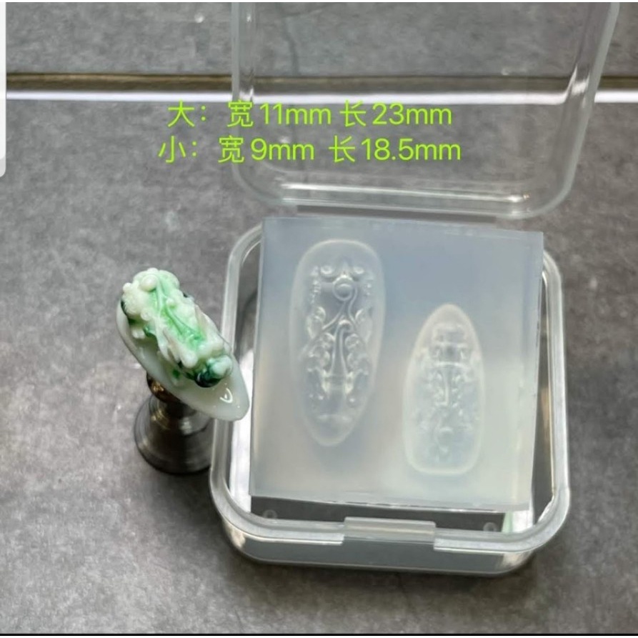 Khuôn silicone trong dẻo trang trí nail móng hình tỳ hưu tết  may mắn móng bột nổi 3d lưu huỳnh bột đắp