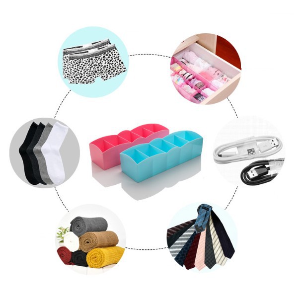 Hộp đựng tất, đồ lót 5 ngăn - Made in Japan (2 màu)