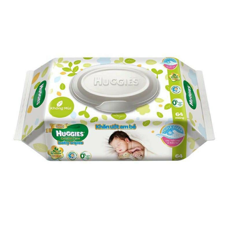 0Combo 4 gói Khăn Ướt Sơ Sinh Huggies (64 Tờ)