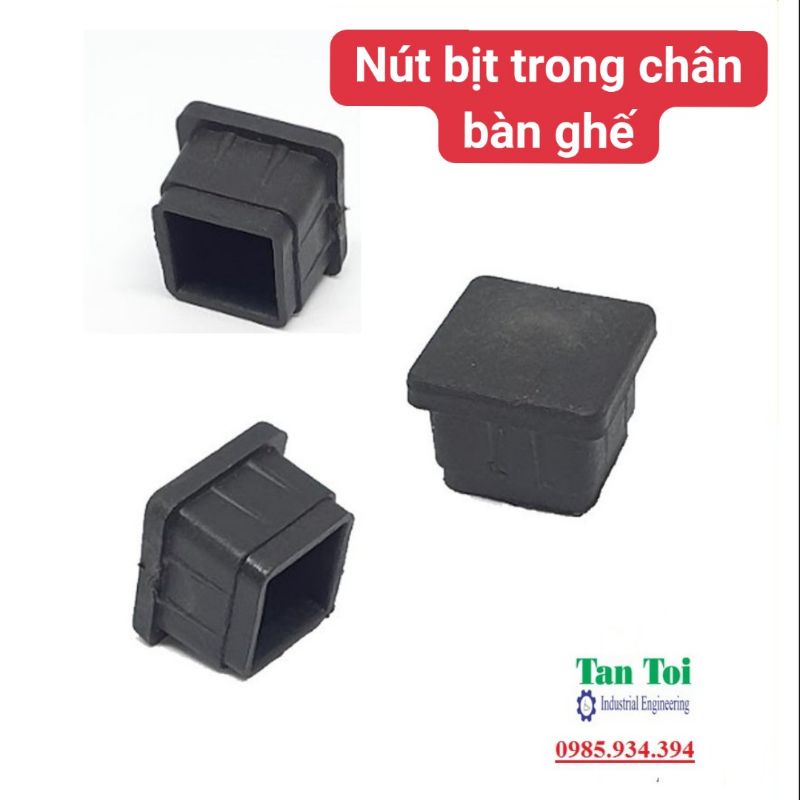 Bộ 10 đầu bịt trong 15*15-20*20-30*30-40*40-50*50-20*40-25*50-30*60, chân đế cao su, nút bịt chân bàn, ghế