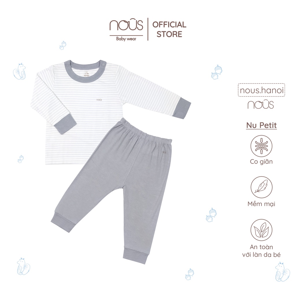 Bộ Quần Áo Dài Tay Nous Cài Vai Dài, Nu Petit - Nu Doux (Size 12-18 Đến 18-24 Tháng)