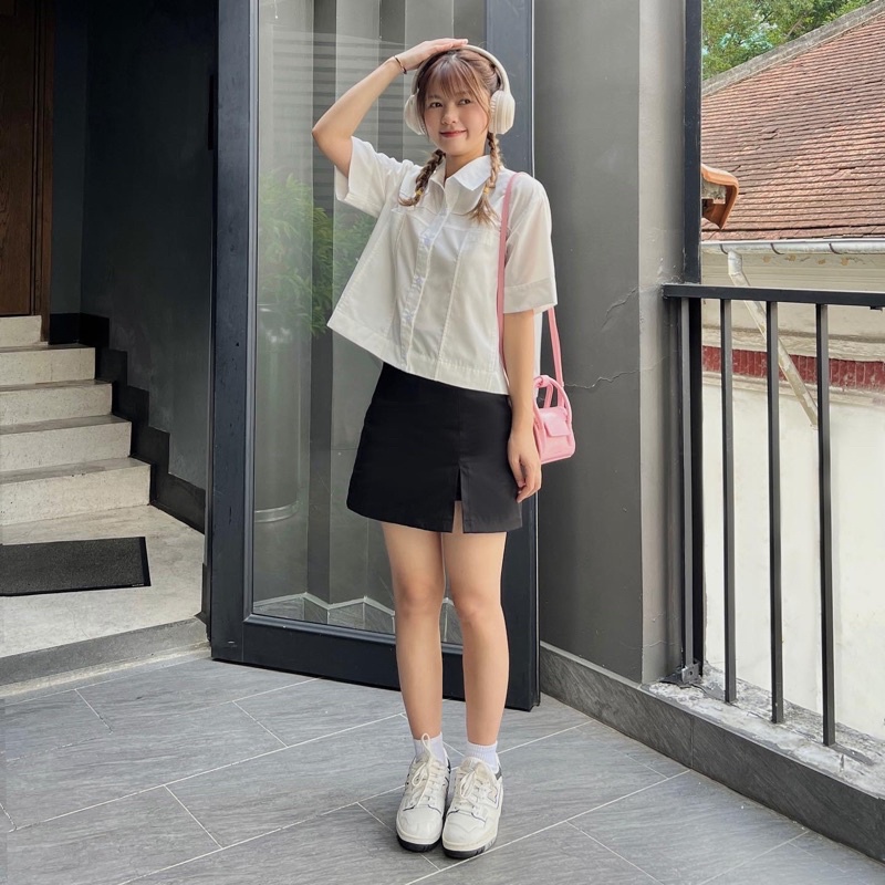 Chân váy xẻ 2 lớp có quần trong Bora