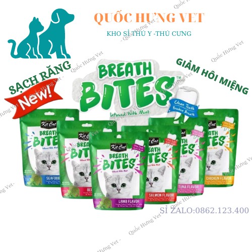 Bánh thưởng Kitcat Breath Bites cho mèo 60g-QUỐC HƯNG VET