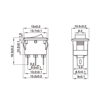 Set 500 Công Tắc Bật/Tắt Mini Ac 250v 3a 2 Pin 10x15mm