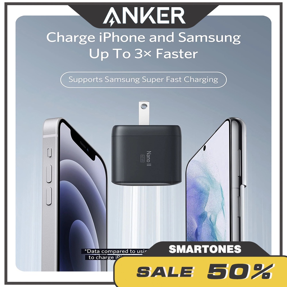 Sạc ANKER PowerPort 715 Nano II 65W 1 cổng USB-C PiQ 3.0 tương thích PD - A2663 - BH 18 tháng