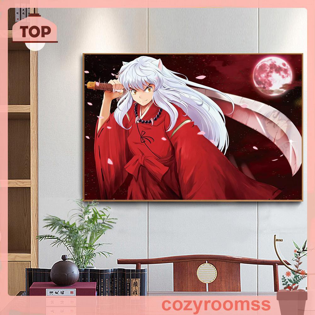 COZYR Inuyasha 5D DIY Full Round Diamond Painting Cartoon Mosaic Cross Stitch Kit