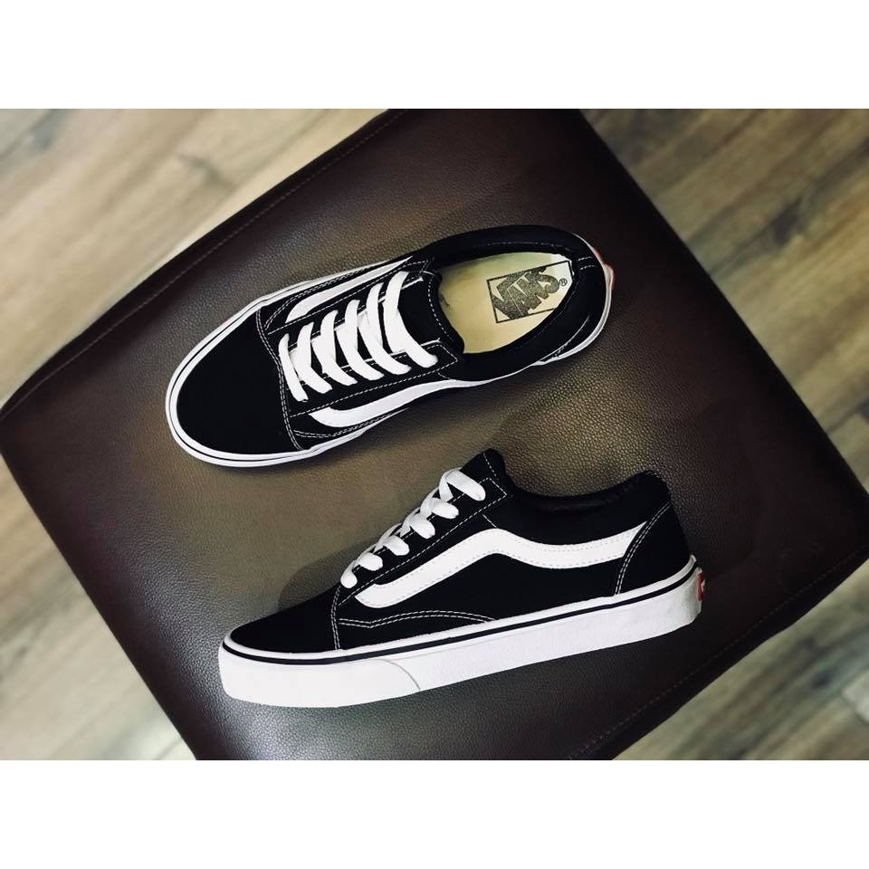 Giày V old skool mũi da lộn, giày thể thao đen kiểu dáng basic | BigBuy360 - bigbuy360.vn